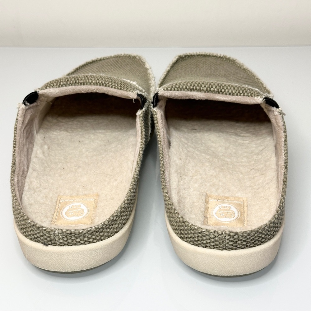 Gecko Man Orthotic Sherpa Canvas Slip-On Slipper Shoes 11.5 NEW Khaki - Picture 6 of 10